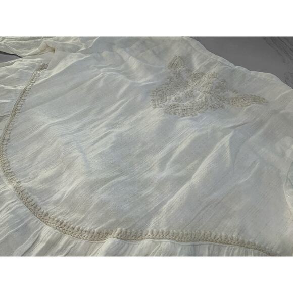 Rachel Zoe Tunic Peasant Top Off White Embroidered boho Blouse Medium - Picture 5 of 8